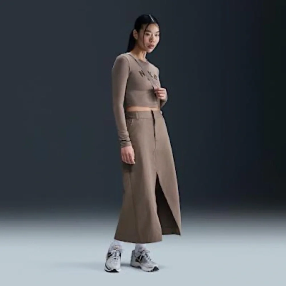 Nike special edition denim jean skirt dress brown medium
